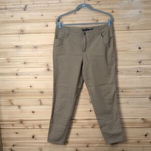 Lafayette 148 Pants Womens 14 Brown Mercer Slim Leg Pants Midrise